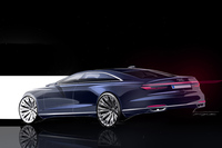 こうして見ると、スケッチの段階では現行型「A8」も「アウディ・プロローグ」（新世代アウディのデザインを示唆したコンセプトカー）に近いものを目指していたことが分かる。“カッコいいデザイン”を市販車に落とし込むのは難しいのだ。