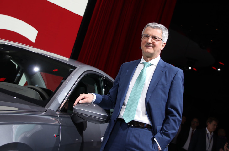 アウディのルパート・シュタートラーCEO（当時）。2018年3月、ジュネーブモーターショーで。