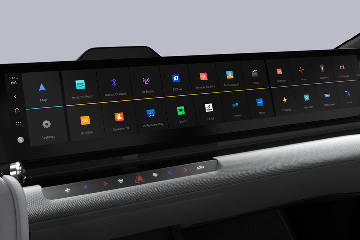 ディスプレイ上にズラリと並んだ、音楽・映像コンテンツの提供サービス等のアイコン。