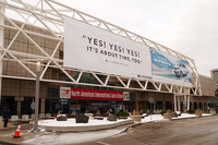 北米国際自動車ショーの会場となった「COBO CENTER（コボセンター）」の様子。
    