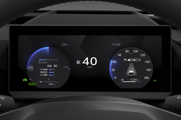 マルチインフォメーションディスプレイが組み込まれた12.3インチのカラーメーターパネル。