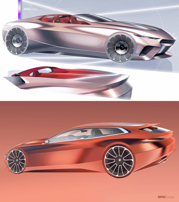 「コンセプト スカイトップ」（上）と「コンセプト スピードトップ」（下）のデザインスケッチ。