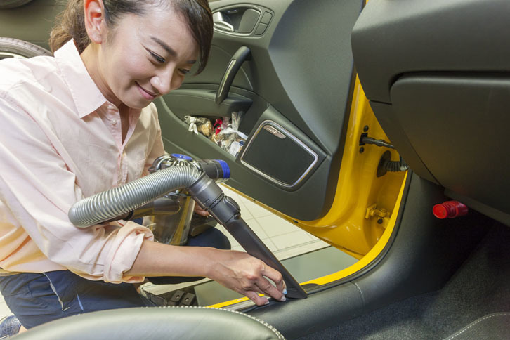 フロアに近いためか、サイドシルの隙間にも意外とホコリがたまる。こういう場所は「隙間ノズル」が便利だ。