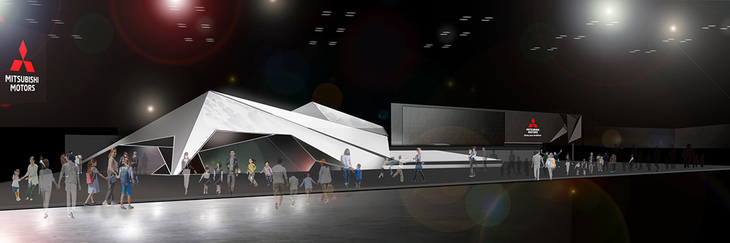 ジャパンモビリティショー2023の三菱ブースのイメージ。