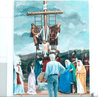 《十字架降架》とジウジアーロ氏。（Photo：Giorgetto Giugiaro Archive）