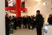 特別企画展のオープニング挨拶をするシトロエンのジル・ミシェル社長。