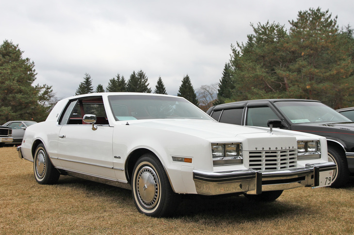 1979年「オールズモビル・トロネード」。1966年に登場した初代トロネードは、大胆なスタイリングのボディーにアメリカ車としては約30年ぶりにFFを採用した高級パーソナルカーだった。これはこの年に世代交代した3代目だが、見たところ内外装ともオリジナルでコンディションもすばらしい。