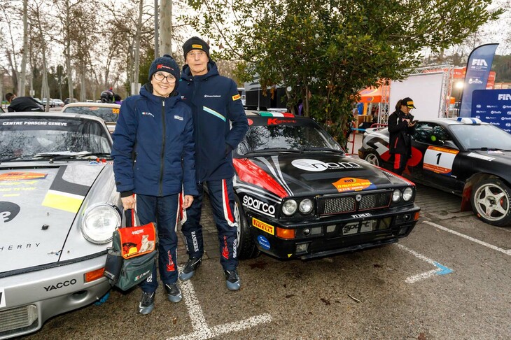 ラッキー／ポンス組は「ランチア・デルタ」でイタリア選手権のヒストリックラリーに長く参戦してきたコンビ。そう、ポンスとはあのファブリツィア・ポンス。ミシェル・ムートンやピエロ・リアッティとコンビを組んだ名コ・ドライバーだ。