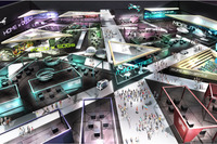 「ジャパンモビリティショー2023」の会場イメージ。概要の発表に先立ち、2022年11月17日のオンライン記者会見において自工会の豊田章男会長は、「スタートアップも含めたオールインダストリーで、モビリティーの未来とオールジャパンの力を示し、来場100万人規模を目指したい」と、開催の抱負を述べた。