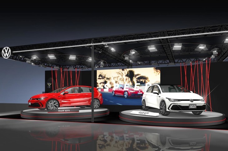 東京オートサロン2022におけるフォルクスワーゲンブースのイメージ。