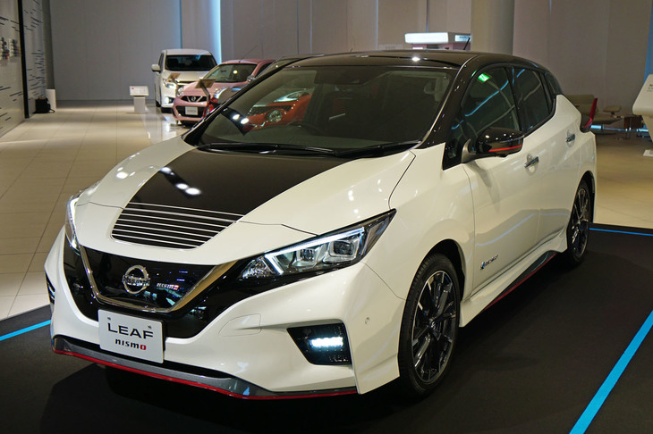 2018年7月に発売された「リーフNISMO」。パワーユニットはノーマルの「リーフ」と同じなので、こちらのハイパフォーマンスバージョンもいずれお目見えするのだろうか。