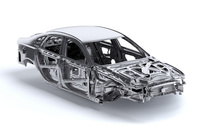 
	スケルトンボディーのイメージ。先代モデル比で－190kgという大幅な軽量化は、新型「XF」の大きなトピックだ。
	