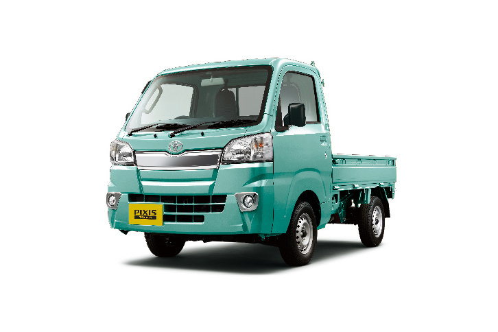 ボディーカラーに「ファインミントメタリック」が採用された「ピクシス トラック エクストラ」。