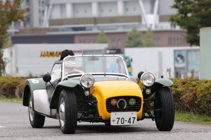 1969年「ロータス・セブンSr3」。ケータハムではなく本家ロータスのセブン。この個体は通称“ケント・ユニット”こと英国フォードのOHVではなく、ロータス・ツインカムを積んでいた。