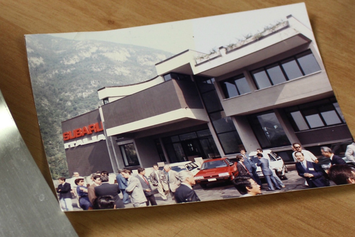 マージさんが保存している写真から。3代目「レオーネ」時代、トレント県のスバル・イタリア旧本社における研修。
