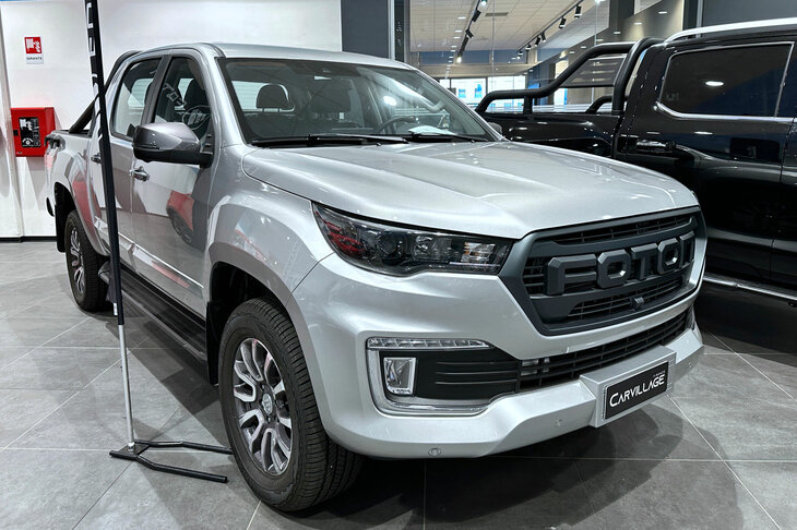 フォトン（福田）のピックアップトラック「タンランド」。そのグリルからして、あのアメリカンブランドを意識しているのは明らかだ。