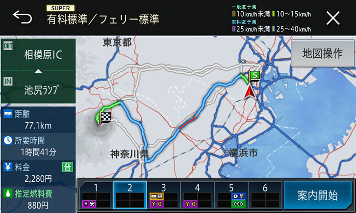 ルート探索はクラウドの情報を活用しサーバー側で行うスーパールート探索により質の高いルートを提供する。