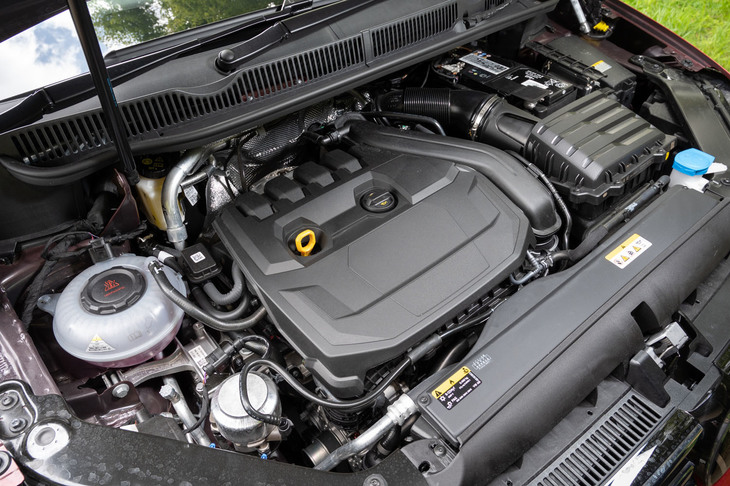 ガソリン車に搭載される1.5リッターTSI Evoエンジン。最高出力や最大トルクは従来モデルと同じだが、環境負荷の低減が図られている。