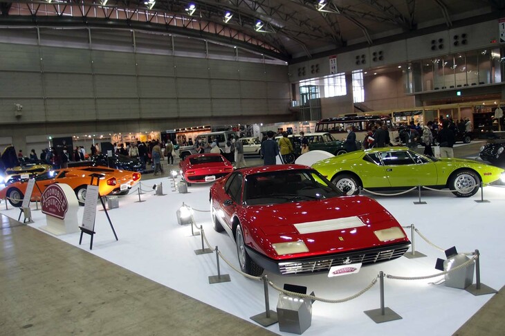 4台のスーパーカーが出展された、主催者展示コーナー。