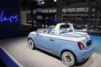 ガレージ・イタリアによる「フィアット500スピアッジーナ58」。ラポ・エルカンがプロデュースし、実際の製作はピニンファリーナが担当している。