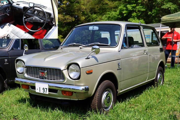 「N III 360タウン」。「N360」は1970年に2度目のマイナーチェンジを受けてN III 360に改称。遅れて加えられたタウンは、最高出力を31PSから27PSに抑えて中低速域のトルクを強化。左右どちらからでも乗降しやすいようにベンチシートを採用するなど、シティーコミューターとしての使いやすさを考慮した新たなコンセプトを持つ。