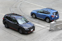 2018年6月に発表された現行型「スバル・フォレスター」。2.5リッターガソリン車は同年7月より販売されているが、モーターアシスト機能パワーユニット「e-BOXER」の搭載車は、少し遅れて9月14日に発売された。