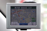 写真では撮影のためフロントグラスに装着しているが、実走行時には非合法になるため注意されたし。