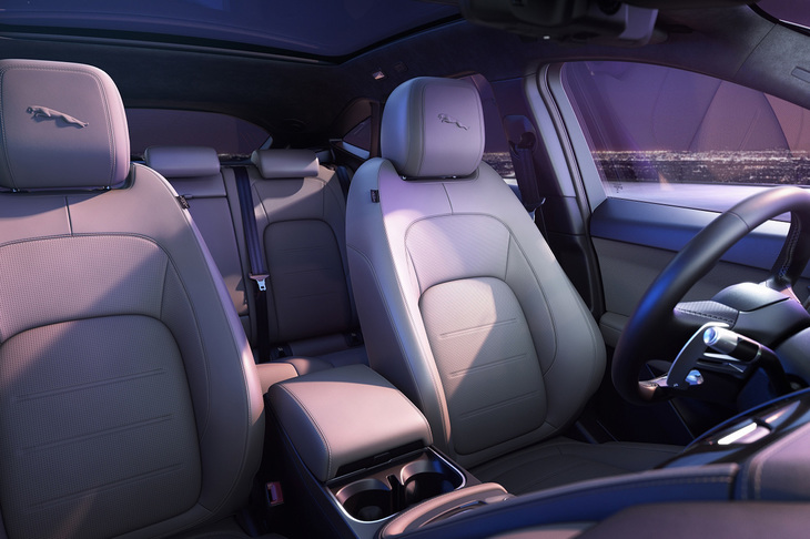 ヘッドレストに「ジャガーリーパー」ロゴをあしらったシート。