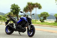 ヤマハの「MT」シリーズはレスポンスに優れるエンジンと軽快なハンドリングに定評のあるネイキッドスポーツ。「MT-25」は水冷249cc 2気筒エンジンを積む。