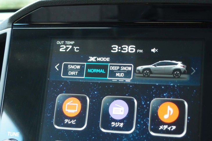 スバル・クロストレック（X-MODEの表示画面）