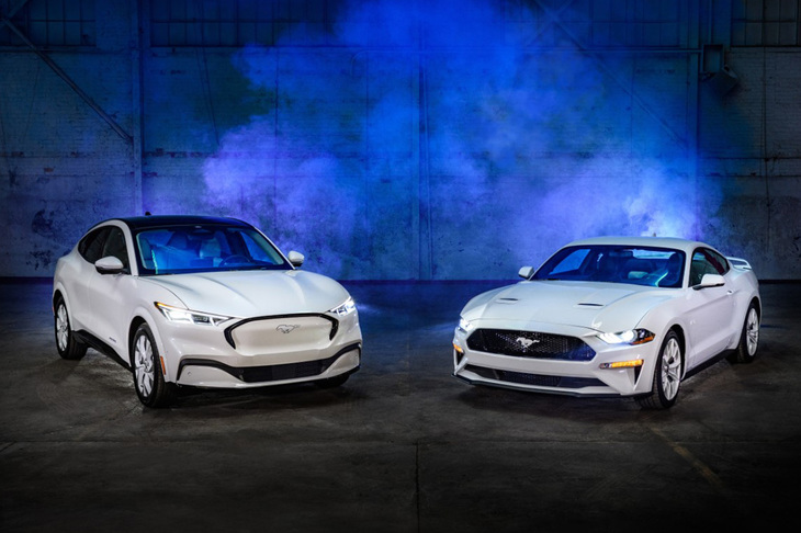 2019年に「マスタング」ファミリーの一員として、ピュアEV「マスタング マッハE」が加わった（写真左）。