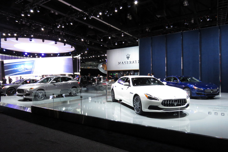ロサンゼルスモーターショー2017のマセラティブースの様子。