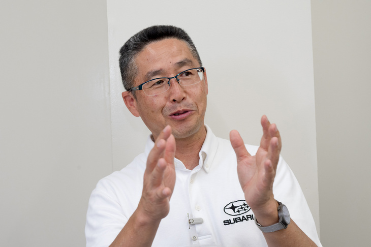 2026年からのスバルのBEV戦略について教えてくれた、井上正彦プロジェクトゼネラルマネジャー。