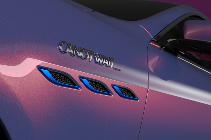 フロントフェンダーの3連エアベント上部に「CANOTWAIT_」のエンブレムが備わる。