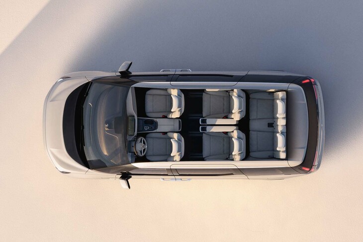 ボルボEM90（シートレイアウトを示す透視図）