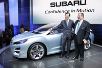 次期型「スバル・インプレッサ」のデザインスタディモデルとされる、その名も「スバル・インプレッサ コンセプト」。