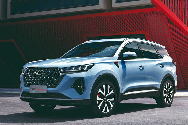 「奇瑞ティゴー7プロマックス」は、1.6リッターガソリンエンジンを搭載した全長4.5mのSUV。室内のサウンドシステムはソニー製である。