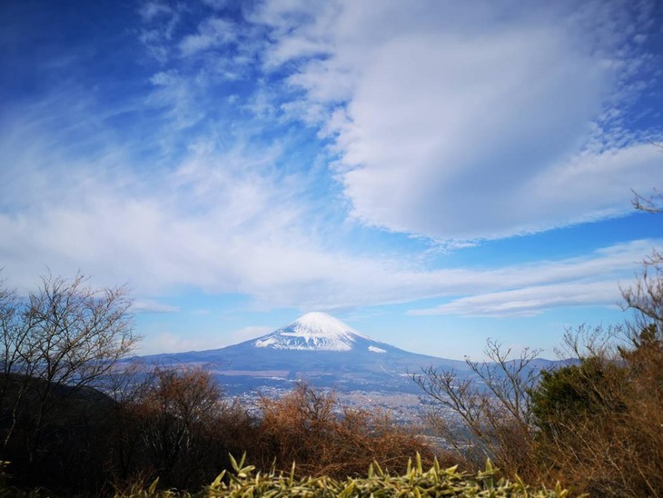 お天気に恵まれて、金時山の山頂付近からは富士山がばっちり見えました。（丸山）