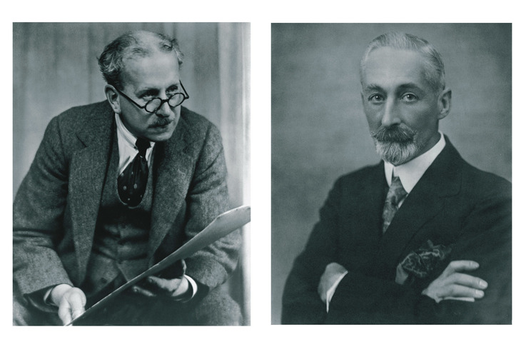 ロールス・ロイスの誕生には、2人の創業者のほかにもさまざまな人物が深く関わった。写真はロールズとロイスを引き合わせたクロード・ジョンソン（左）と、経営面でロールス・ロイスを支えたアーネスト・クレアモント。