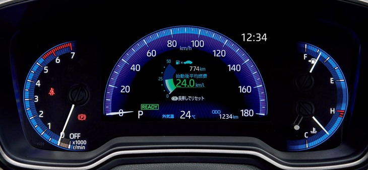 「W×B」と名付けられたグレードには、フルカラーのオプティトロンメーター（写真）が装着される。