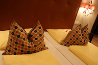 オーストリアのホテルの部屋で。