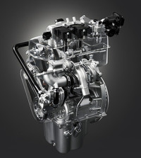 2気筒ターボエンジンには「アクティブ着火システム」などの新技術が盛り込まれているという。