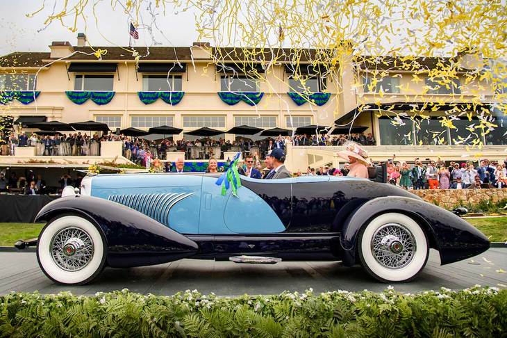 2022年のベストオブショーに選ばれた、1932年の「デューセンバーグJフィゴーニスポーツ トルペード」。米フロリダ州からのエントリーだった。デューセンバーグが「ペブルビーチ・コンクール・デレガンス」のベストオブショーに輝くのは通算7回目で、アメリカンブランドでは最多の受賞となる。