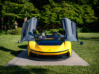 2023年8月に米カリフォルニア・モントレーで開かれた自動車イベント「ザ・クエイル モータースポーツギャザリング」で一般公開された電動バルケッタ「B95」も、今回が日本初上陸。生産台数はわずかに10台と発表されている。車両価格は邦貨にして約7億円とのこと。