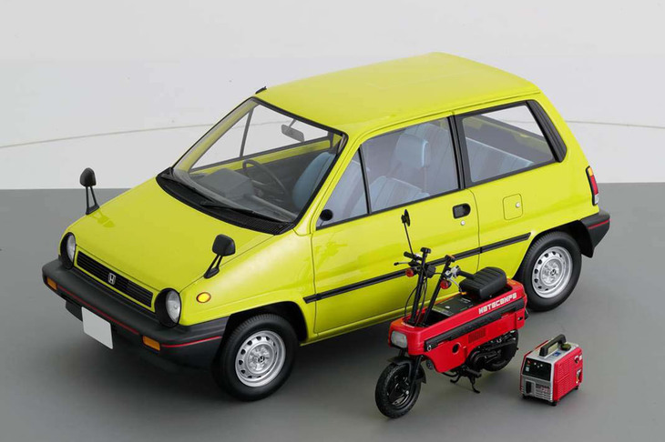 「シティ」「モトコンポ」「デンタEM400」のモックアップ。