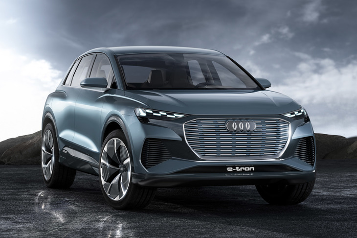 2019年のジュネーブショーで発表された「アウディQ4 e-tronコンセプト」。IDEENIONはコンセプトカーの製作やEVプロジェクトの推進などで、一部の自動車メーカーとも深く関わっている。