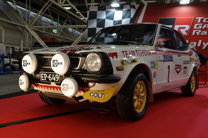 トヨタ・イタリアが展示した2代目「カローラ」のラリー仕様。