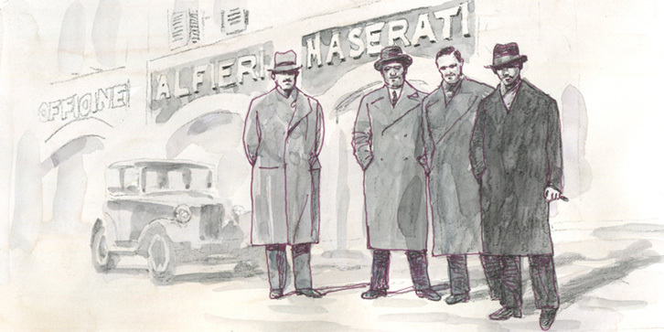 今日にいたるマセラティの歴史は、マセラティ兄弟の四男、アルフィエリが、1914年にボローニャの旧市街中心部ペポリ通りに自身のオフィスを開設したことから始まる。