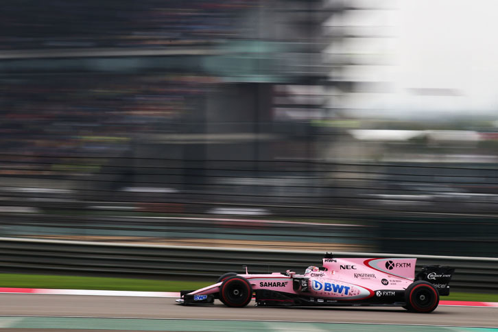 今季10チームの中でピンクのカラーリングがひときわ目を引くフォースインディア。目立つのは見た目だけでなく、2戦連続でダブル入賞を果たし、現在コンストラクターズランキング5位につけている。（Photo=Force India）