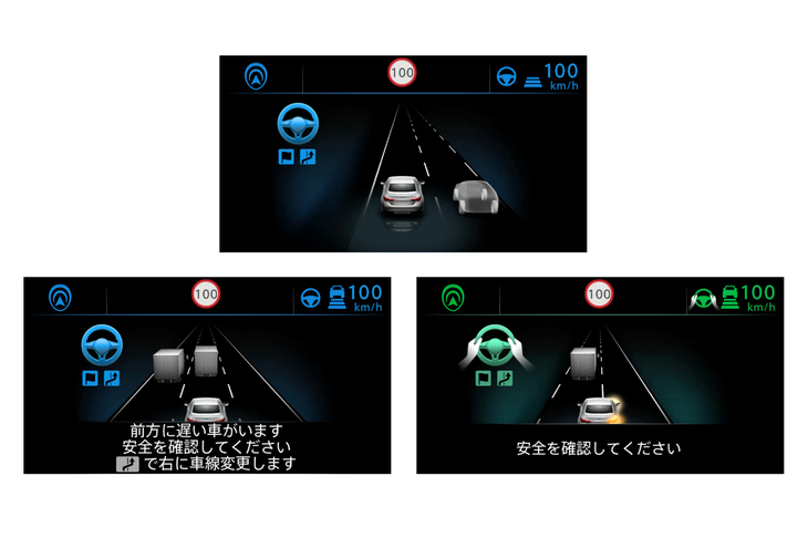 メーター内のインフォメーションディスプレイの表示。